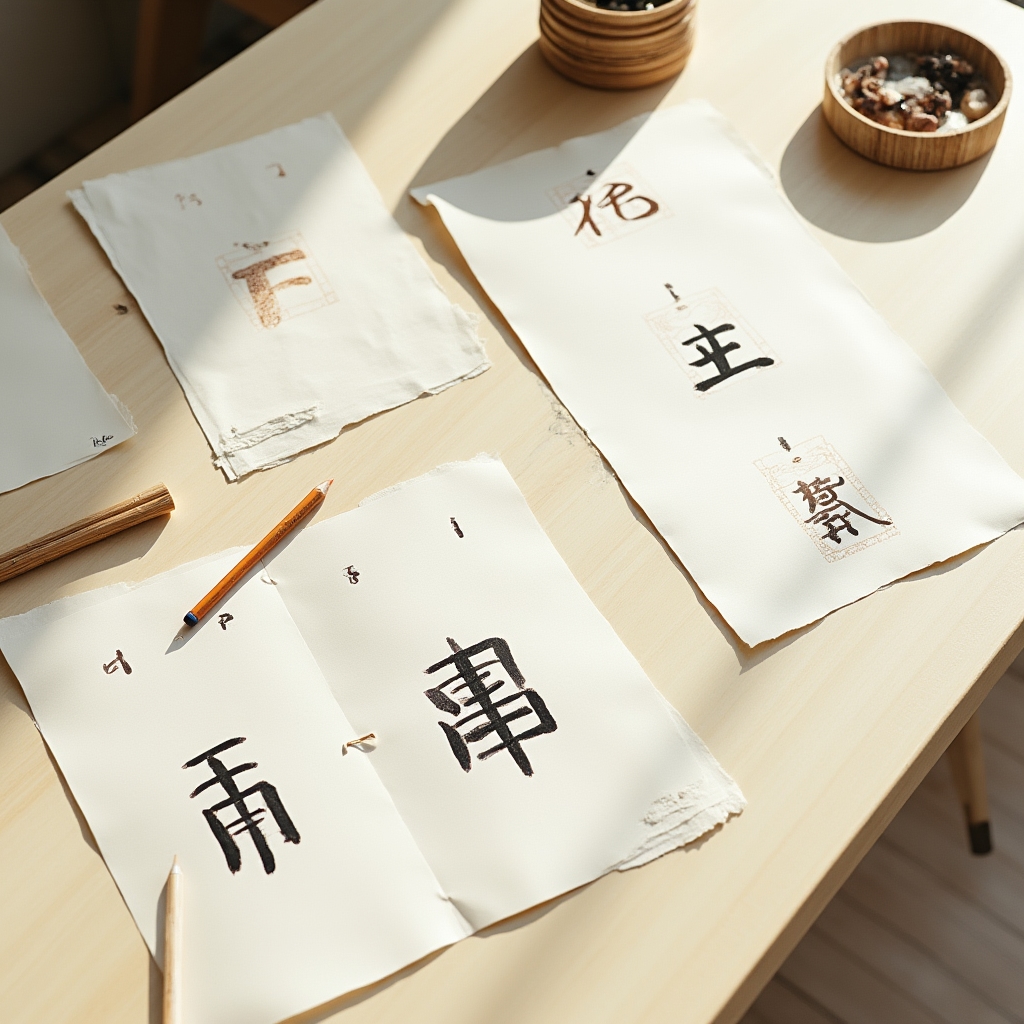 余白を活かした書道作品の構成例